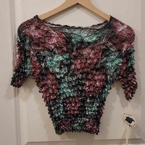 Y2K Popcorn Shirt Purple and Green - Picture 2 of 7